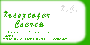 krisztofer cserep business card